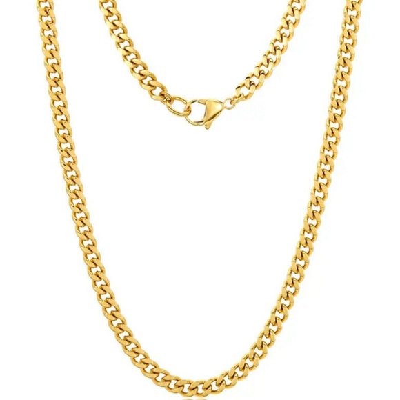 Adornia Jewelry - 14K Gold Plated Sterling Vermeil 5mm Cuban Link Chain ADORNIA